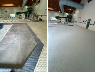 Indoor Pool Deck, Before And After, Concrete Coating
Site
Sundek
