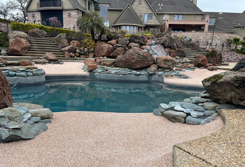 Custom Swimming Pool, Natural Rock Features, Safety Surfacing
SunPlay
Sundek
